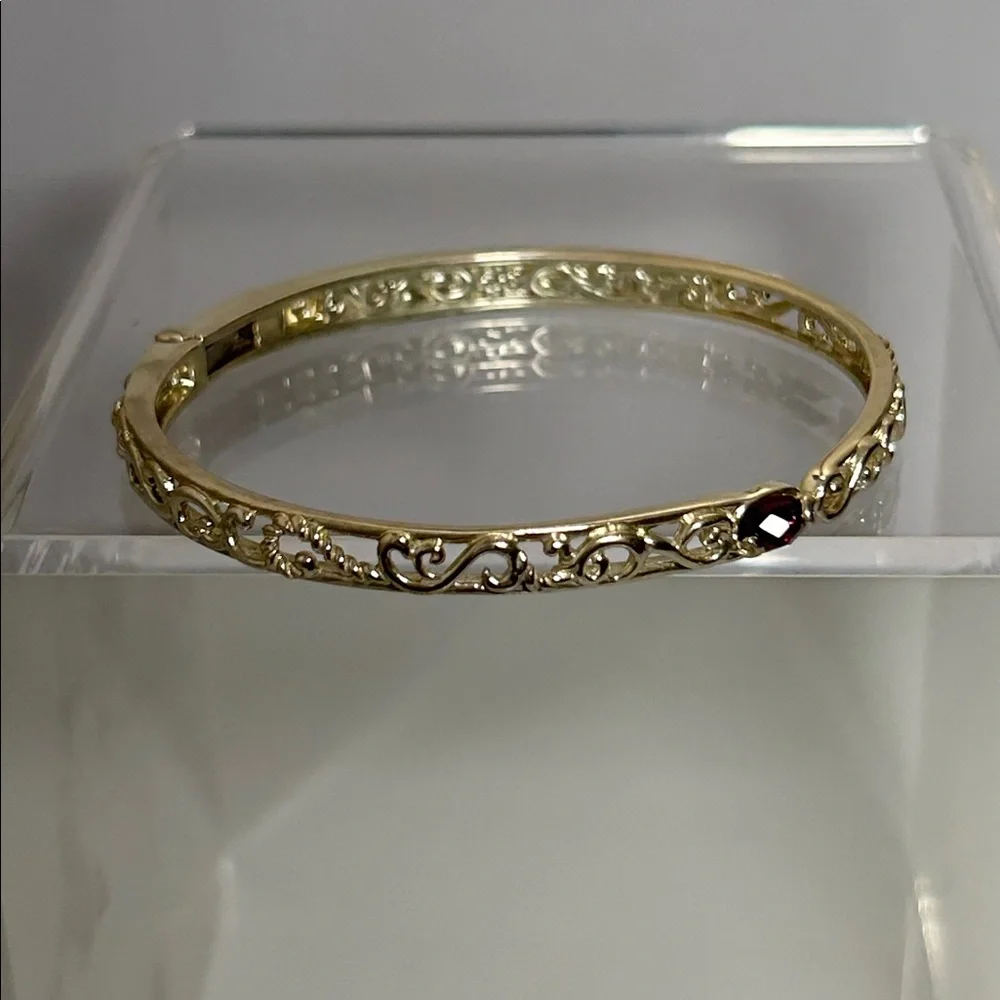 NWOT Carolyn Pollack Sterling Silver Scroll Design Genuine Amethyst Bracelet